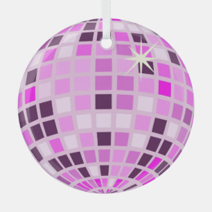 Moderne Roze Disco Bal Glas Ornament