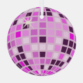 Moderne Roze Disco Bal Glas Ornament (Achterkant)