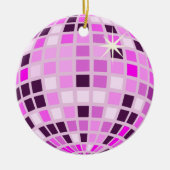 Moderne Roze Disco Bal Keramisch Ornament (Voorkant)