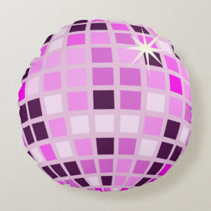 Moderne Roze Disco Bal Rond Kussen