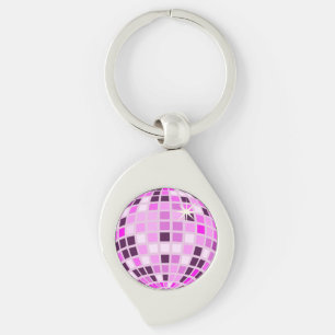 Moderne Roze Disco Bal Sleutelhanger