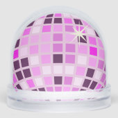 Moderne Roze Disco Bal Sneeuwbol (Voorkant)