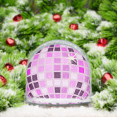 Moderne Roze Disco Bal Sneeuwbol (Kerstmis)