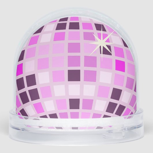 Moderne Roze Disco Bal Sneeuwbol (Achterkant)