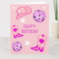 Moderne roze Disco Ball Cowgirl Pet Boots Birthday
