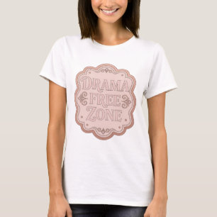 Moderne Roze DRAMA VRIJE ZONE 3D Tekst Kunst T-shirt