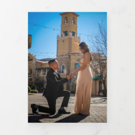 Moderne Roze Drievoudige Foto Bruiloft Uitnodiging