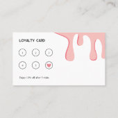 Moderne Roze Drip Make-up Artiest Klantenkaartje (Achterkant)