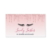 Moderne Roze Dripping Glitter & Zwarte Wimpers