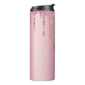 Moderne roze druppelaar thermosbeker (Gedraaid links)