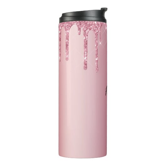Moderne roze druppelaar thermosbeker (Gedraaid links)