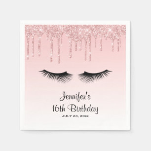 Moderne roze druppelaar voor glitter en elasu servet