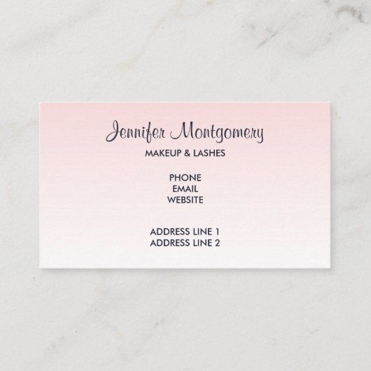 Moderne roze druppelaar voor glitter en elasu visitekaartje (Achterkant)