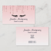 Moderne roze druppelaar voor glitter en elasu visitekaartje (Voorkant / Achterkant)