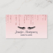 Moderne roze druppelaar voor glitter en elasu visitekaartje (Voorkant)