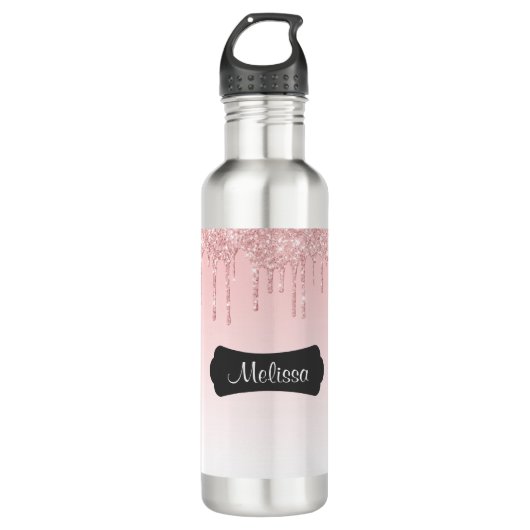 Moderne roze druppelaar waterfles  (Voorkant)