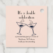 Moderne Roze Dubbele Viering Gezamenlijke Verjaard Bedankjes Labels (Achterkant)