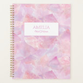 Moderne Roze Edelsteen Eenvoudige Aangepaste Naam Planner (Voorkant)