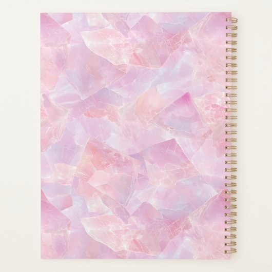 Moderne Roze Edelsteen Eenvoudige Aangepaste Naam Planner (Achterkant)