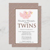 Moderne roze eenden Baby shower Kaart (Voorkant / Achterkant)