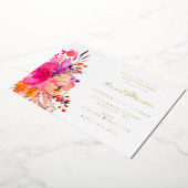 Moderne, roze, eenvoudige Baby shower Gold Folie Uitnodiging (Gedraaid)