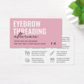 Moderne roze eenvoudige eyebrow-binnenverpakking n visitekaartje (Bureau)