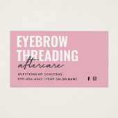 Moderne roze eenvoudige eyebrow-binnenverpakking n visitekaartje (Voorkant)