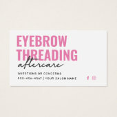 Moderne roze eenvoudige eyebrow-binnenverpakking n visitekaartje (Voorkant)