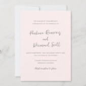 Moderne Roze Eenvoudige Huwelijk Kaart (Voorkant)