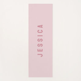 Moderne roze eenvoudige minimalistische naam yogamat