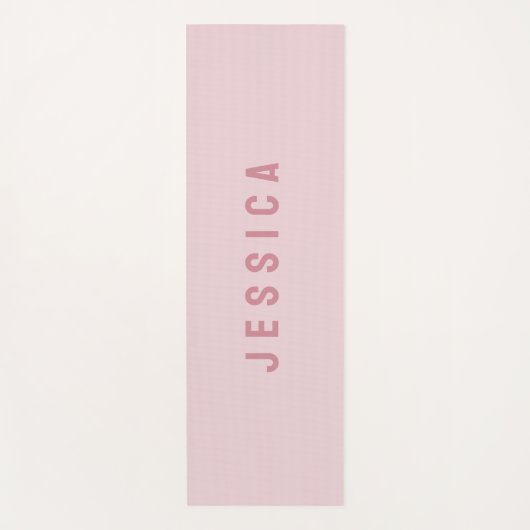 Moderne roze eenvoudige minimalistische naam yogamat (Voorkant)