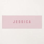 Moderne roze eenvoudige minimalistische naam yogamat (Voorkant (horizontaal))