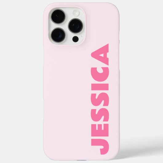 Moderne Roze Eenvoudige Naam Gepersonaliseerde iPh Case-Mate iPhone Case (Achterkant)