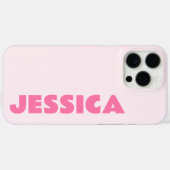 Moderne Roze Eenvoudige Naam Gepersonaliseerde iPh Case-Mate iPhone Case (Achterkant (horizontaal))