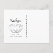 Moderne Roze Eenvoudige Script Trouwfoto Dank Je Briefkaart (Achterkant)