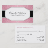Moderne roze, elegant Damask Appointkaarten Afsprakenkaartje (Voorkant / Achterkant)