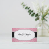 Moderne roze, elegant Damask Appointkaarten Afsprakenkaartje (Staand voorkant)