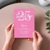 Moderne Roze Elegante 25e Verjaardag Kaart