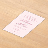 Moderne roze elegante bruiloft acryl uitnodigingen (Laagn)