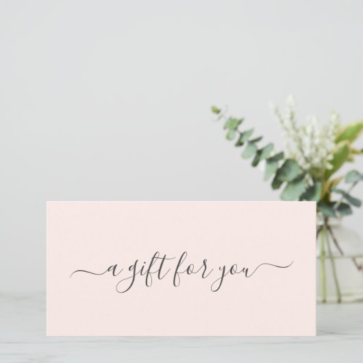 Moderne Roze Elegante Cadeaucertificaat (Staand voorkant)