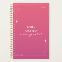 Moderne Roze Elegante Make-up Artist Business Planner