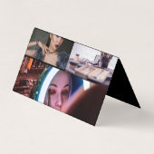 Moderne roze en achterzijde 4 Monogram fotoscript Visitekaartje (Achterkant)