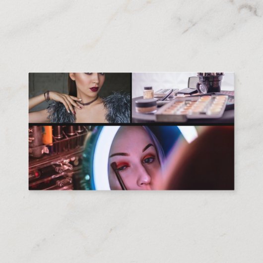 Moderne roze en achterzijde 4 Monogram fotoscript Visitekaartje (Achterkant)