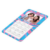 Moderne roze en blauwe Abstracte patroonmonogram Magneet (Linkerzijde)