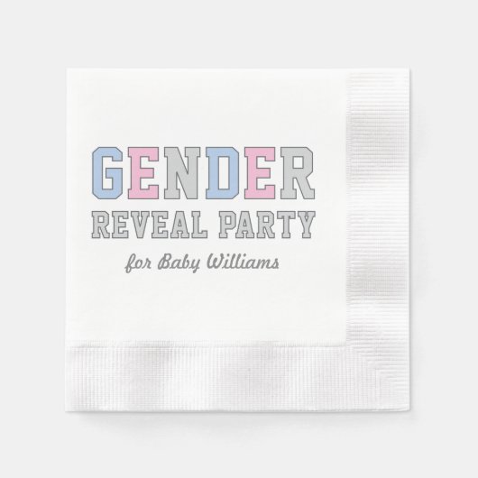 Moderne roze en blauwe Baby partij Servetten (Voorkant)
