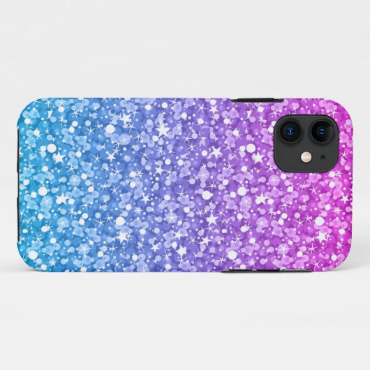 Moderne roze en blauwe glitter Case-Mate iPhone case (Achterkant (horizontaal))