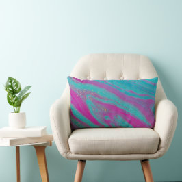 Moderne roze en blauwe gouden glitter lendenkussen kussen