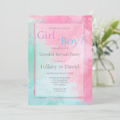 Moderne roze en blauwe seksespecificatie kaart (Staand voorkant)