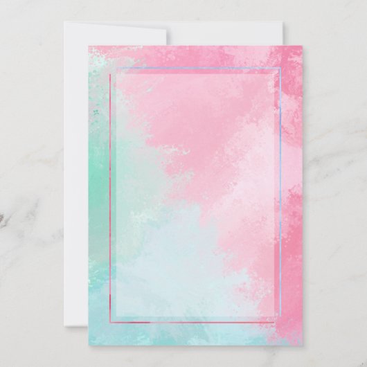 Moderne roze en blauwe seksespecificatie kaart (Achterkant)