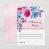 Moderne roze en blauwe Waterverf Advieskaart (Voorkant / Achterkant)